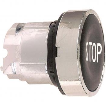 Schneider elec pic - mss 40 02 - Cabeza pulsador diámetro 22 rasante negro stop blanco embellecedor metálico