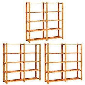 vidaXL Sonata 5-Tier Storage Racks with 3 Shelves, 170x38x170 cm, Black Metal Frame, 500 kg