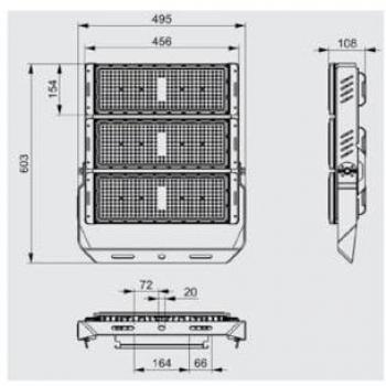 Foco Proyector LED 750W Estadio 112500Lm Driver 1-10V IP65 Philips 3030 100.000H
