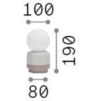 Lámpara de mesa Ideal Lux Crema 19 cm, blanco, escayola y cristal
