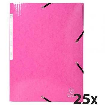 Iderama elástico 3 Flap Carpeta – Rosa