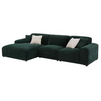 Sofá Rinconero Izquierda de Pana Verde Pino TIRONO - 6 Plazas - Moelleux - Contemporáneo