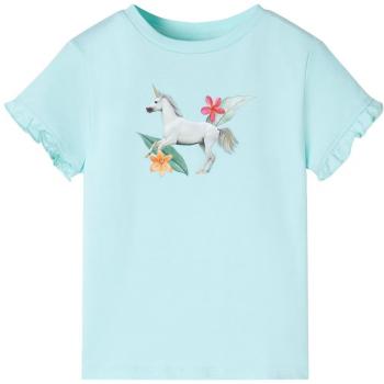 Camiseta infantil de manga corta verde agua 140