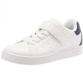 Zapatillas Deportivas Colegiales GEOX Eclyper para Niños, Piel, Blanco y Azul Marino, Talla 29 EU