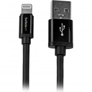 StarTech.com Cable Lightning a USB de 2m - Cable Largo para iPhone / iPad / iPod - Cable de Carga Rápida - Certificación MFi de Apple - Negro