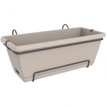 Maceta Rectangular Elho Barcelona XL 55 Taupe de Polipropileno 33,5 x 54,5 x 23 cm