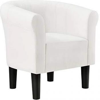 Sillón Relax Jelgava Plástico Piel Sintética 70x70x58 Cm Blanco