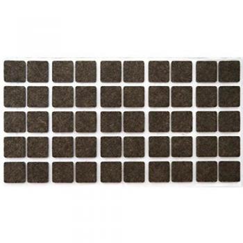 Adsamm® / 50 x almohadillas de fieltro / 20x20 mm / marrón / redondo / Protectores de suelo para patas de mueble / auto-adhesivos / con grosor de 3,5 mm de la máxima calidad