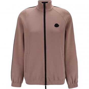 Moncler Women's Pink Neoprene Zip-Up Sweatshirt Cardigan Size S