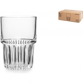 Juego de 12 vasos de cristal transparente Everest para bebidas largas 41,5 cl