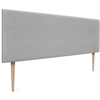 Cabecero Tapizado de Lino Natural Gris Claro 160x105cm con Patas para Cama Dormitorio Moderno