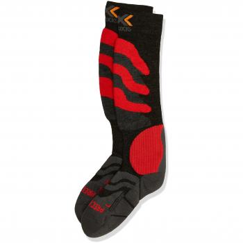 X - Socks - Calcetines de esquí, tamaño 39 UK, color gris / rojo