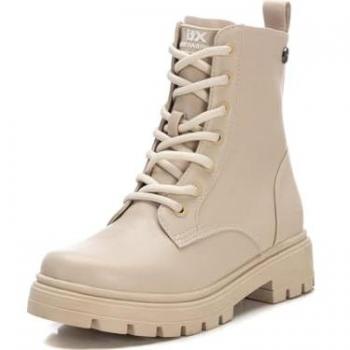 Botín Infantil Xti de Niña con Cordones y Cremallera Lateral, Color Beige, Talla 39