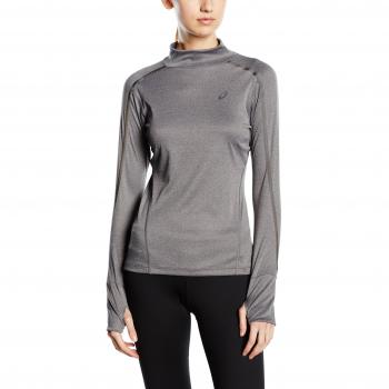 Asics 1 Lite-show para mujer/2 cuello en la parte superior de running con cremallera manga, mujer, color Gris - gris oscuro, tamaño small