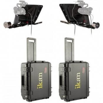 Ikan PT4500-SDI-P2P-TK P2P Interview System with 2x 15 3G-SDI High Bright Teleprompters & Travel Kit