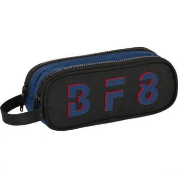 Estuche Escolar Doble Compartimento con Asa Blackfit8 'Urban' Reciclado - Safta 21x8x6 cm