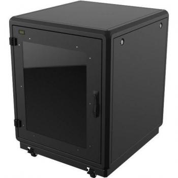 Armario Rack 16U Negro con Protección IP20 y Dimensiones 750mm x 1000mm x 910mm