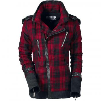 Poizen Industries Z Jacket Black Red Women's Between-Seasons Jacket S to XL