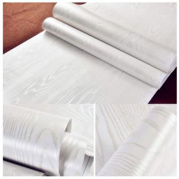 Hode Vinilos Decorativos Rollo Papel Adhesivo para Muebles Puerta Espesar Pegatina Autoadhesivo Impermeable Madera Blanco 40×200cm