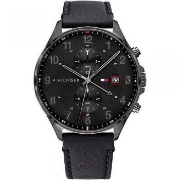 Reloj de Hombre Tommy Hilfiger West GMT Multifuncional Analógico de Cuarzo con Correa de Cuero Negro 44mm 5ATM
