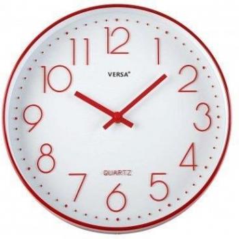 Versa Reloj de Pared, Rojo, 30.5 x 0.43 x 30.5 cm