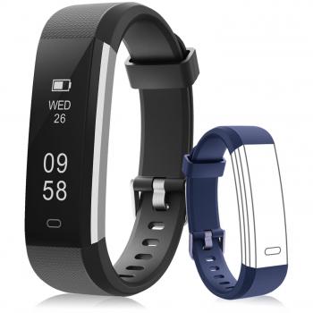 Pulsera de Actividad Inteligente BANLVS, Pulsera Actividad con 1 Correa Recambia, Pulsera inteligente Reloj con Monitor de Sueño y Calorías, Podómetro, Control Cámara, Notificación de Mensajes de Pulsera Deportiva para IOS y Android