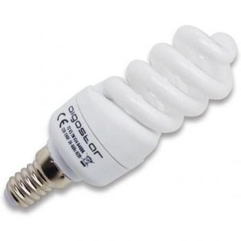 Aigostar 121112 - Bombilla de bajo consumo T2 Spiral de 11W, rosca pequeña y luz fría, A, 230V, E14