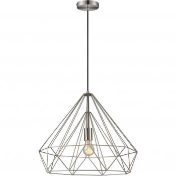 Lámpara colgante de níquel satinado TELFORD con 1 luz, tipo E27, diseño moderno y elegante