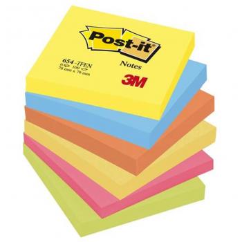 Bloc de notas adhesivas Post-it 76x76 mm Energía pack de 6 blocs