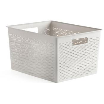 Caja Organizadora Rectangular 20L Bohol de Polipropileno Blanco, Libre de BPA y 100% Reciclado, Medidas 30 x 39 x 21.5 cm