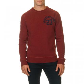 Superdry Men's Core Applique Crew Sweater In Brick Color In Size Xxl Orange