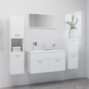 Conjunto de muebles de baño en madera de ingeniería blanca