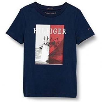 Tommy Hilfiger Photoprint tee S/s Camiseta, Azul