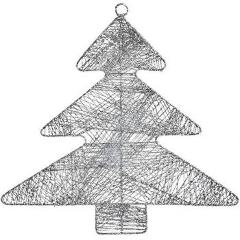 Adorno Navideño Plateado Árbol de Navidad 36,7 x 0,2 x 37,5 cm Metal Plástico