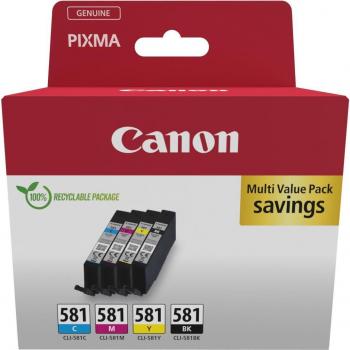 Canon Cartucho de Tinta Multipack CLI-581 Negro/Cian/Magenta/Amarillo (2103C006)