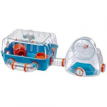 Ferplast Combi 2 Hamsters and Small Rodents Cage, Blue, 79.5 x 29.5 x 26.3 cm