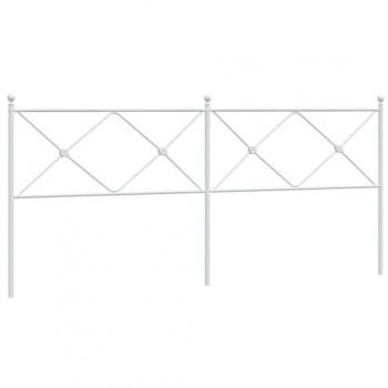Cabecero de Metal Blanco 200 cm vidaXL, cabecero de Cama Doble, cabecero para cama, diseño moderno y elegante