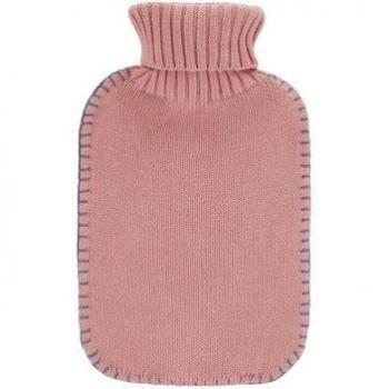 Bolsa de agua caliente 2L con funda de punto de cuello alto en apricot