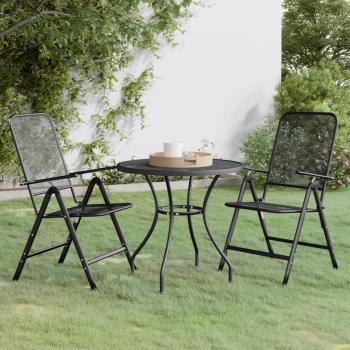 3-Piece Anthracite Expanded Metal Mesh Garden Dining Set