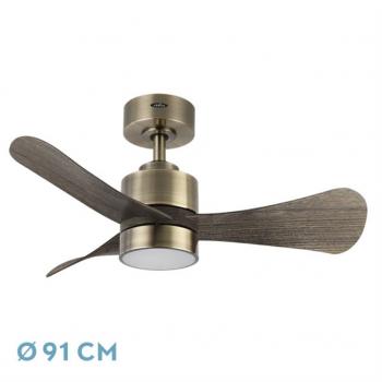 Ventilador DC Zepelin 18W Cuero/Roble 3 Aspas