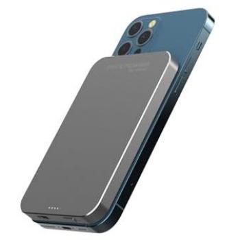 Powerbank RealPower PB-5000 MAG 5000mAh Cargador Inalámbrico Gris
