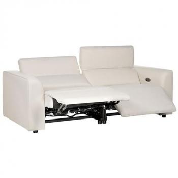 Sofá Reclinable Eléctrico de Tela 2 Plazas con Puerto USB Beige Claro Ulven