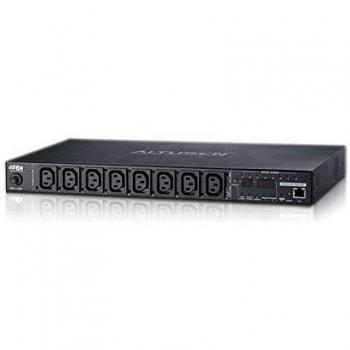 15A/10A 8-Outlet 1U Metered & Switched eco power PDU PE6108G ATEN, Remote power outlet control, Real-time monitoring, Proactive Overload Protection