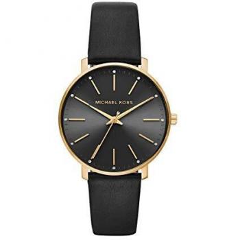 Michael Kors Reloj de Mujer PYPER, Tamaño de Caja de 38 mm, Movimiento de Tres Manecillas, Correa de PVC, Dorado