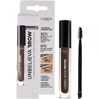 L'Oréal Paris Unbelieva Brow Gel De Cejas, Larga Duración, 108 Dark Brunette - 3.4 ml