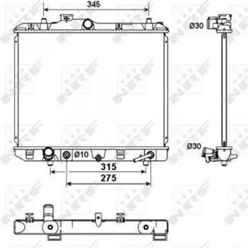 Radiador de refrigeración del motor NRF 53158, con características de alta eficiencia en la transferencia de calor, diseño robusto para una larga durabilidad, fácil instalación y compatibilidad con múltiples modelos de vehículos
