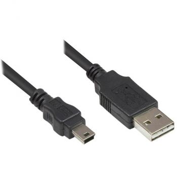 Cable USB 2.0 A a Mini-USB A de 2m, Negro