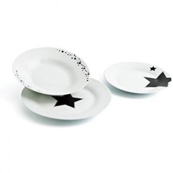 Quid 4187503 - Vajilla 18 piezas  porcelana Stellar Quid , Color Blanco , 30x21x26 cm