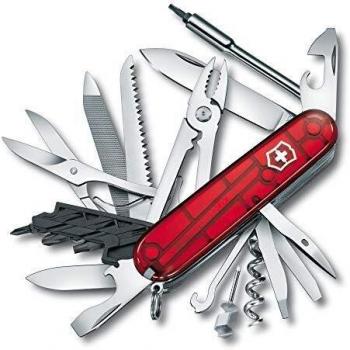 Victorinox Cyber Tool L Navaja con 39 funciones, incluyendo lima para metal, portabrocas, bolígrafo y alicates, color rojo