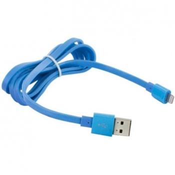 Muvit MUUSC0072 - Cable plano USB-Apple Lightning, carga y datos, MFI 2.1A, color azul